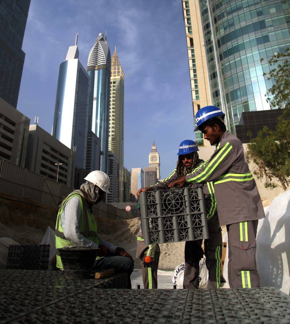 Polystorm installation at the Gate Avenue at DIFC Our Polystorm water management system was selected as a reliable soakaway solution to help manage storm water in the financial hub.